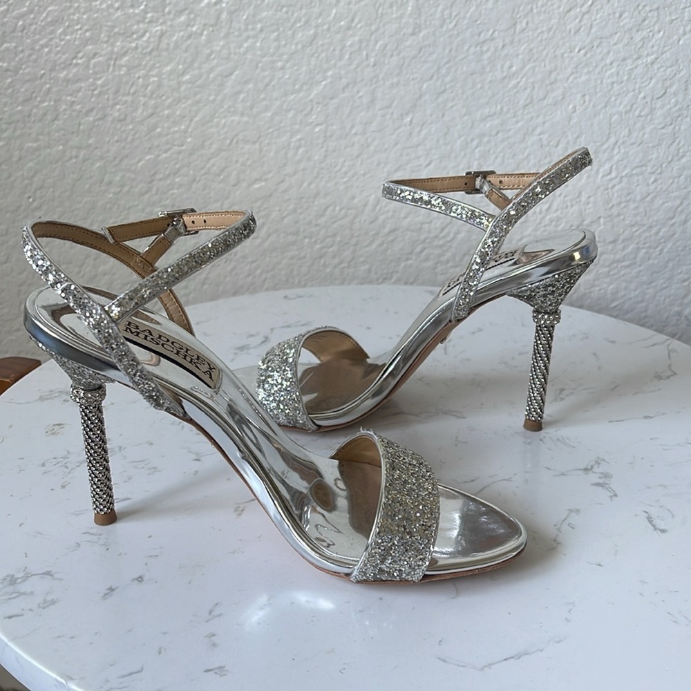 Badgley Mischka Olympia Glittered Evening Sandal - Picture 5 of 11